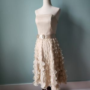 White House Black Market strapless ruffle dress